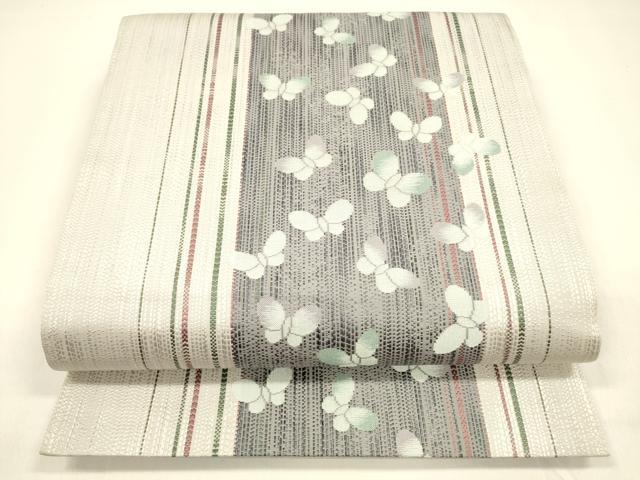 平和屋着物●六通柄袋帯 舞蝶間道 正絹 逸品 DAAZ4157cm