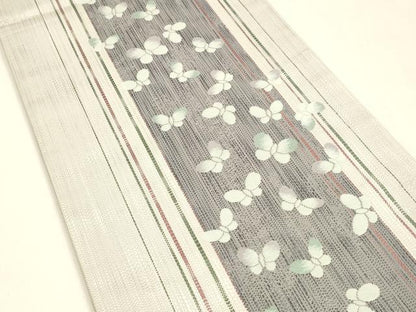 平和屋着物●六通柄袋帯 舞蝶間道 正絹 逸品 DAAZ4157cm