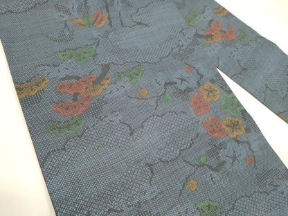 平和屋着物●創作　全通柄九寸名古屋帯　本場大島紬　7マルキ　松竹梅　正絹　逸品　DAAZ4161cm