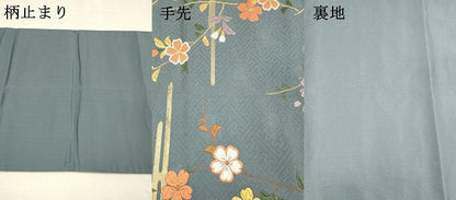 平和屋着物●六通柄袋帯　唐織　枝花文　金糸　正絹　逸品　DAAZ4181cm