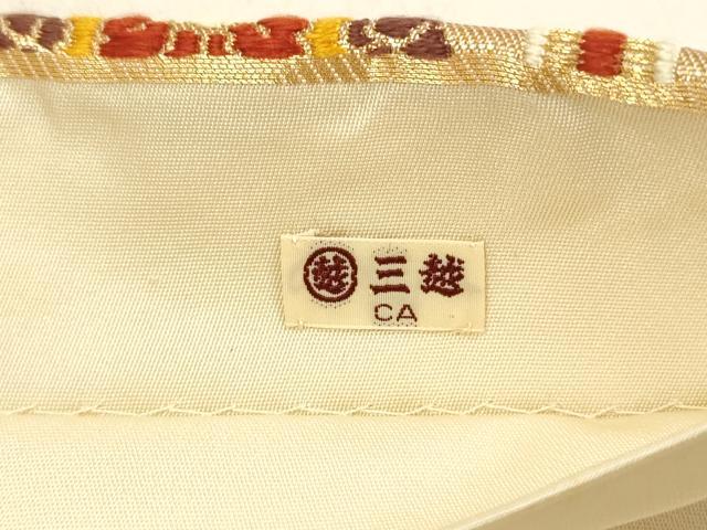 平和屋着物●西陣　河合美術織物謹製　六通柄袋帯　唐織　切嵌草花文　三越扱い　金糸　正絹　逸品　DAAZ4204cm