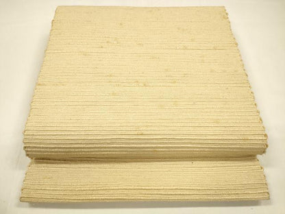 平和屋着物●八寸名古屋帯　信州紬　横段文　蜂蜜色　正絹　逸品　DAAZ4210cm