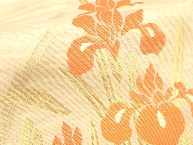 平和屋着物＊夏物 六通柄 本袋帯 杜若 金糸 正絹 逸品 DAAZ4225cm