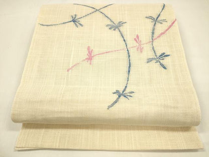平和屋着物＊夏物 八寸名古屋帯 草葉文 DAAZ4226cm