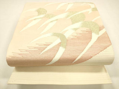 平和屋着物＊夏物 絽綴れ 太鼓柄袋帯 抽象文様 金糸 正絹 逸品 DAAZ4227cm
