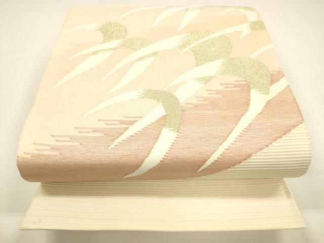 平和屋着物＊夏物 絽綴れ 太鼓柄袋帯 抽象文様 金糸 正絹 逸品 DAAZ4227cm