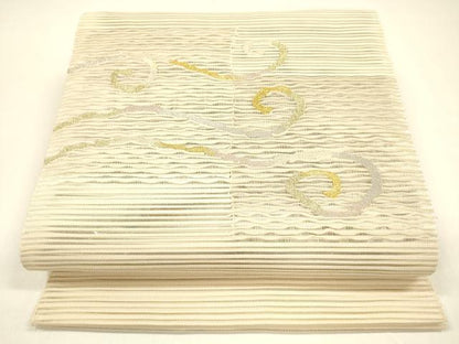 平和屋着物＊夏物 絽綴れ 八寸名古屋帯 流水文 金銀糸 正絹 逸品 DAAZ4228cm