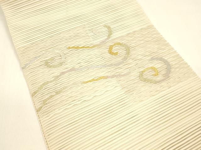 平和屋着物＊夏物 絽綴れ 八寸名古屋帯 流水文 金銀糸 正絹 逸品 DAAZ4228cm