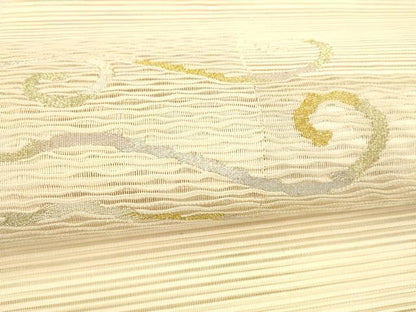 平和屋着物＊夏物 絽綴れ 八寸名古屋帯 流水文 金銀糸 正絹 逸品 DAAZ4228cm