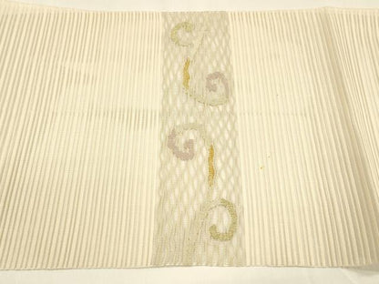 平和屋着物＊夏物 絽綴れ 八寸名古屋帯 流水文 金銀糸 正絹 逸品 DAAZ4228cm