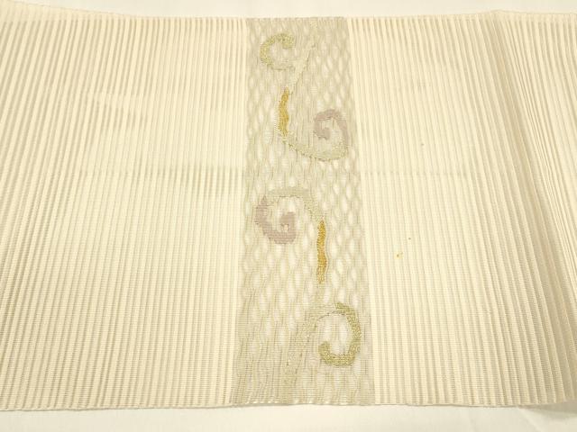 平和屋着物＊夏物 絽綴れ 八寸名古屋帯 流水文 金銀糸 正絹 逸品 DAAZ4228cm
