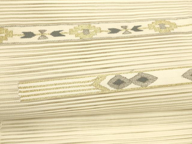平和屋着物＊夏物 絽綴れ 八寸名古屋帯 横段抽象文 金銀糸 正絹 逸品 DAAZ4229cm