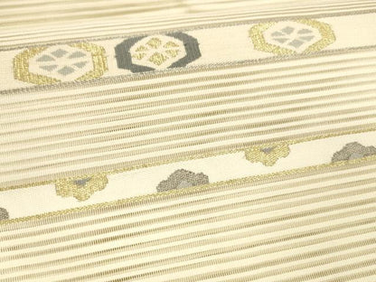 平和屋着物＊夏物 絽綴れ 八寸名古屋帯 横段抽象文 金銀糸 正絹 逸品 DAAZ4229cm