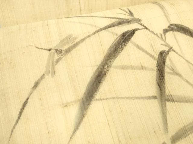 平和屋着物＊夏物 九寸開き名古屋帯 手描き 蜻蛉草葉文 麻 逸品 DAAZ4232cm