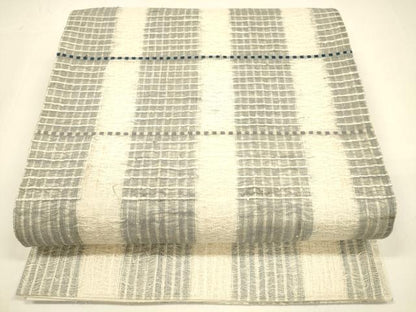 平和屋着物＊夏物 六通柄袋帯 格子 正絹 逸品 DAAZ4233cm