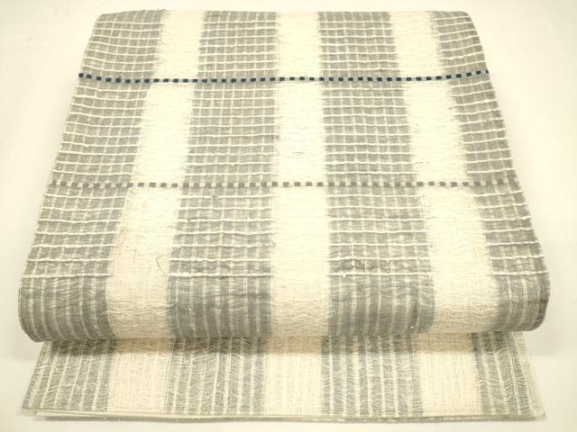 平和屋着物＊夏物 六通柄袋帯 格子 正絹 逸品 DAAZ4233cm