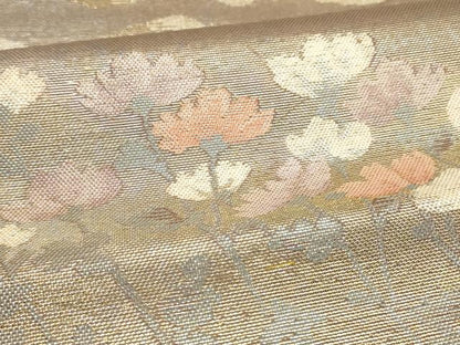 平和屋着物＊夏物 六通柄袋帯 草花文 金銀糸 正絹 逸品 DAAZ4242cm