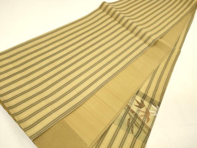 平和屋着物▽スリーシーズン 春夏秋 太鼓柄袋帯 すくい織 草花文 金銀糸 正絹 逸品 DAAZ4243cm