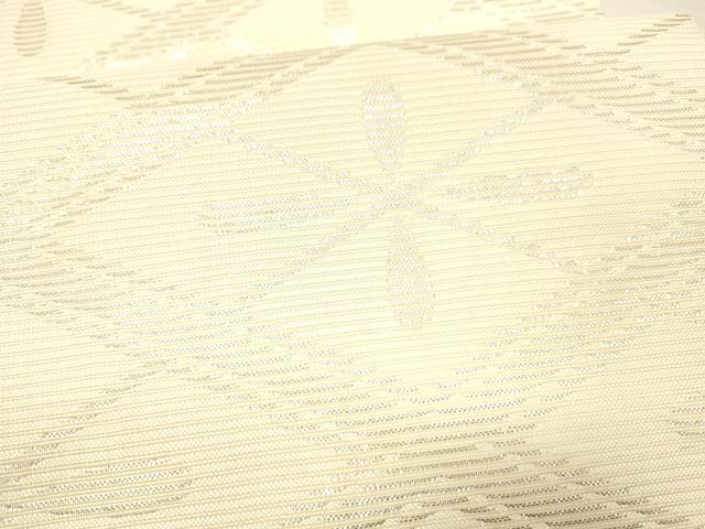 平和屋着物＊夏物 九寸名古屋帯 花菱文 銀糸 正絹 逸品 DAAZ4246cm
