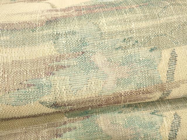 平和屋着物＊夏物 八寸名古屋帯 草葉文 正絹 逸品 DAAZ4248cm