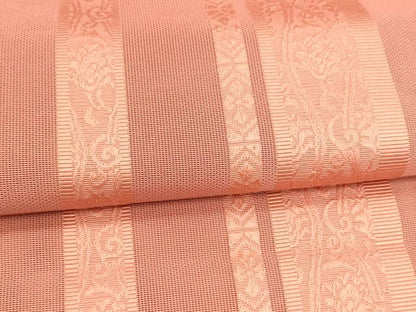 平和屋着物＊夏物　本場筑前博多織　八寸名古屋帯　花唐草文　紗献上　甚三紅色　正絹　逸品　DAAZ4249cm