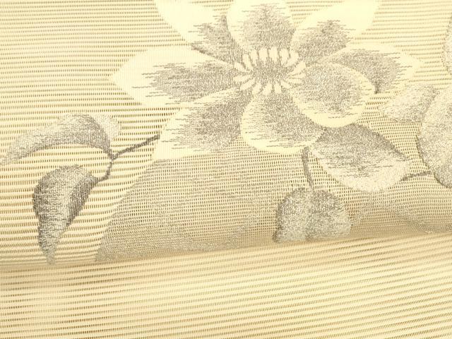 平和屋着物＊夏物 絽綴れ 八寸名古屋帯 草花文 銀糸 正絹 逸品 DAAZ4253cm