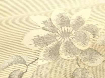 平和屋着物＊夏物 絽綴れ 八寸名古屋帯 草花文 銀糸 正絹 逸品 DAAZ4253cm