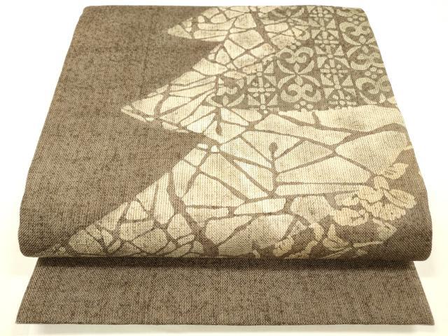 平和屋着物＊夏物 六通柄袋帯 抽象草花文 正絹 逸品 DAAZ4256cm