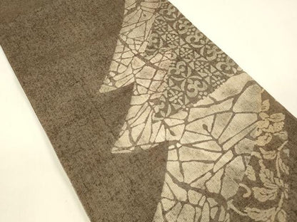 平和屋着物＊夏物 六通柄袋帯 抽象草花文 正絹 逸品 DAAZ4256cm