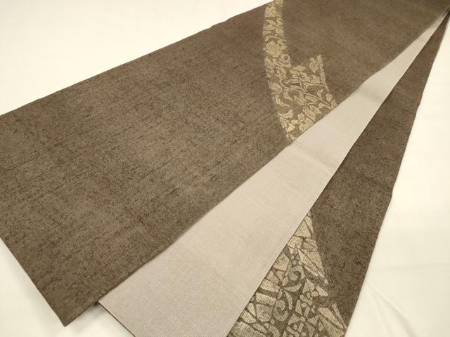 平和屋着物＊夏物 六通柄袋帯 抽象草花文 正絹 逸品 DAAZ4256cm