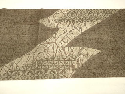 平和屋着物＊夏物 六通柄袋帯 抽象草花文 正絹 逸品 DAAZ4256cm