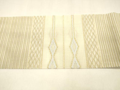 平和屋着物＊夏物 絽綴れ 八寸名古屋帯 抽象文様 金糸 正絹 逸品 DAAZ4260cm