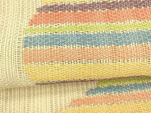 平和屋着物＊夏物 八寸名古屋帯 横段文 正絹 逸品 DAAZ4261cm