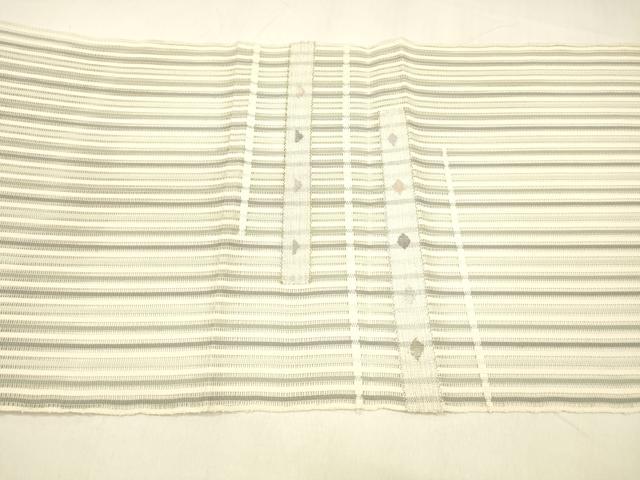 平和屋着物＊夏物 八寸名古屋帯 横段花文 金銀糸 正絹 逸品 DAAZ4262cm
