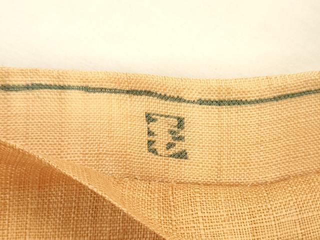 平和屋着物＊夏物 太鼓柄袋帯 作家物 型染 杜若 麻 逸品 DAAZ4264cm