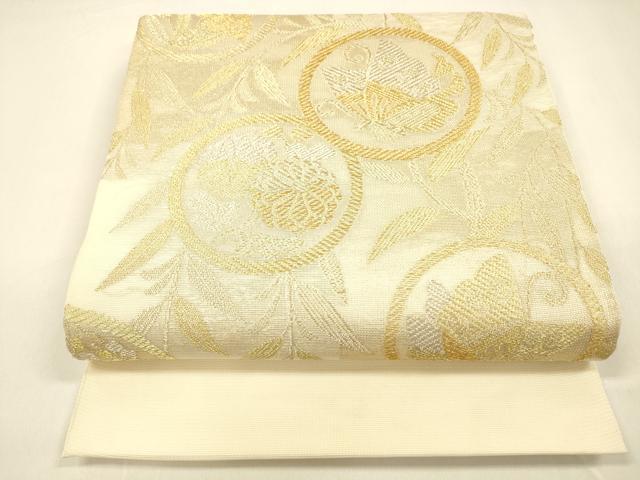 平和屋着物＊夏物 老舗織元 泰生織物 太鼓柄 本袋帯 花蝶丸文 金銀糸 正絹 逸品 DAAZ4267cm
