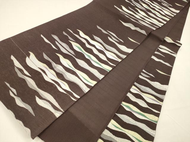 平和屋着物＊夏物 六通柄袋帯 唐織 抽象文様 金銀糸 正絹 逸品 DAAZ4268cm