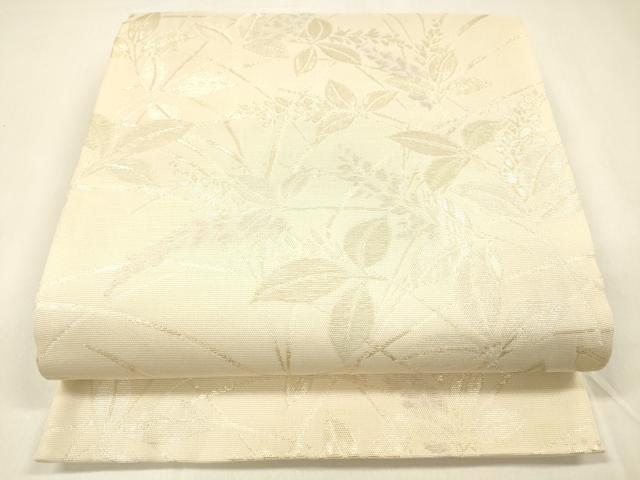 平和屋着物＊夏物 六通柄袋帯 草葉文 金糸 正絹 逸品 DAAZ4269cm