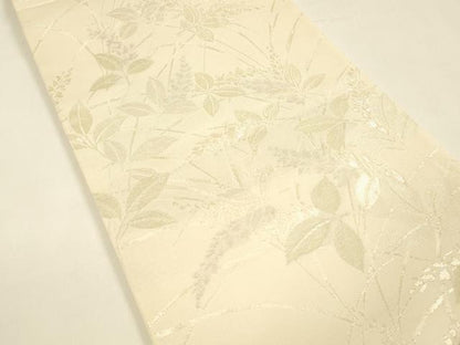 平和屋着物＊夏物 六通柄袋帯 草葉文 金糸 正絹 逸品 DAAZ4269cm