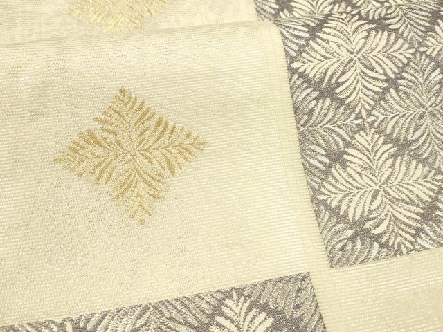 平和屋着物＊夏物 六通柄袋帯 モダン市松 金銀糸 正絹 逸品 DAAZ4271cm