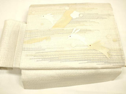 平和屋着物＊夏物 ワンタッチつけ帯 跳び兎 金銀糸 やまと誂製 箱付き 正絹 逸品 DAAZ4273cm