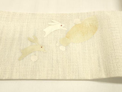 平和屋着物＊夏物 ワンタッチつけ帯 跳び兎 金銀糸 やまと誂製 箱付き 正絹 逸品 DAAZ4273cm