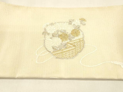 平和屋着物＊夏物 中国三大刺繍 スワトウ刺繍 汕頭刺繍 総刺繍 ワンタッチつけ帯 草花文 金銀糸 正絹 逸品 DAAZ4275cm