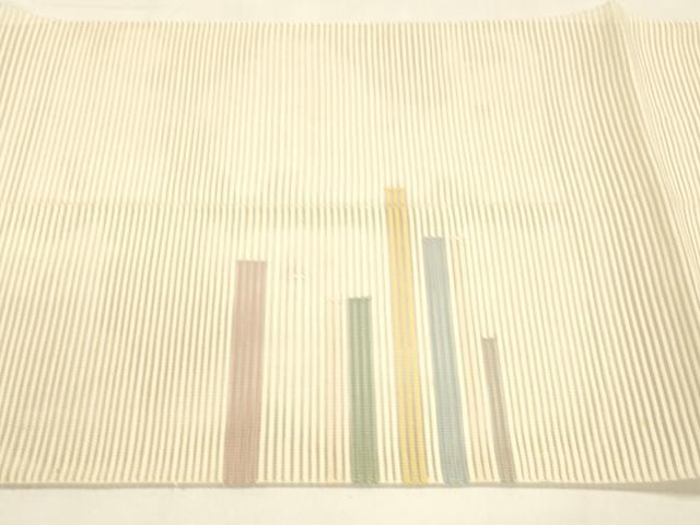 平和屋着物＊夏物 絽綴れ 八寸名古屋帯 横段文 正絹 逸品 DAAZ4276cm