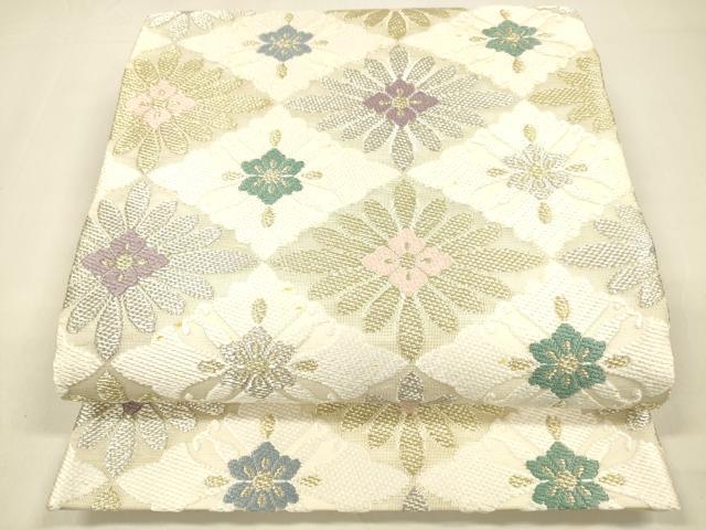 平和屋着物＊夏物 六通柄袋帯 唐織 舞花文 金銀糸 正絹 逸品 DAAZ4278cm