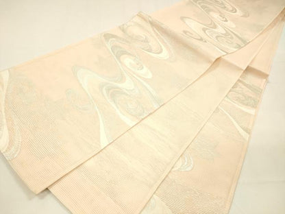平和屋着物＊夏物 六通柄袋帯 流水文 銀糸 正絹 逸品 DAAZ4282cm