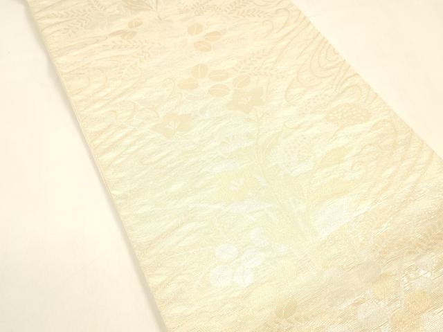 平和屋着物＊夏物 銀座きしや 六通柄袋帯 草花文 金銀糸 たとう紙付き 正絹 逸品 DAAZ4288cm