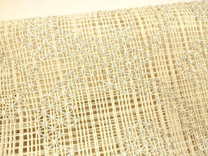 平和屋着物＊夏物 つけ帯 抽象文様 銀糸 正絹 逸品 DAAZ4289cm