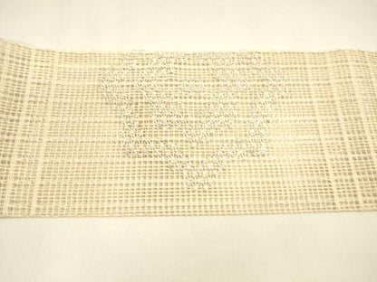 平和屋着物＊夏物 つけ帯 抽象文様 銀糸 正絹 逸品 DAAZ4289cm