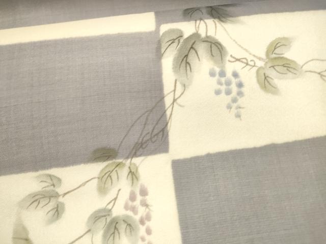 平和屋着物＊夏物 九寸名古屋帯 手描き 葡萄蔦の葉文 正絹 逸品 DAAZ4291cm